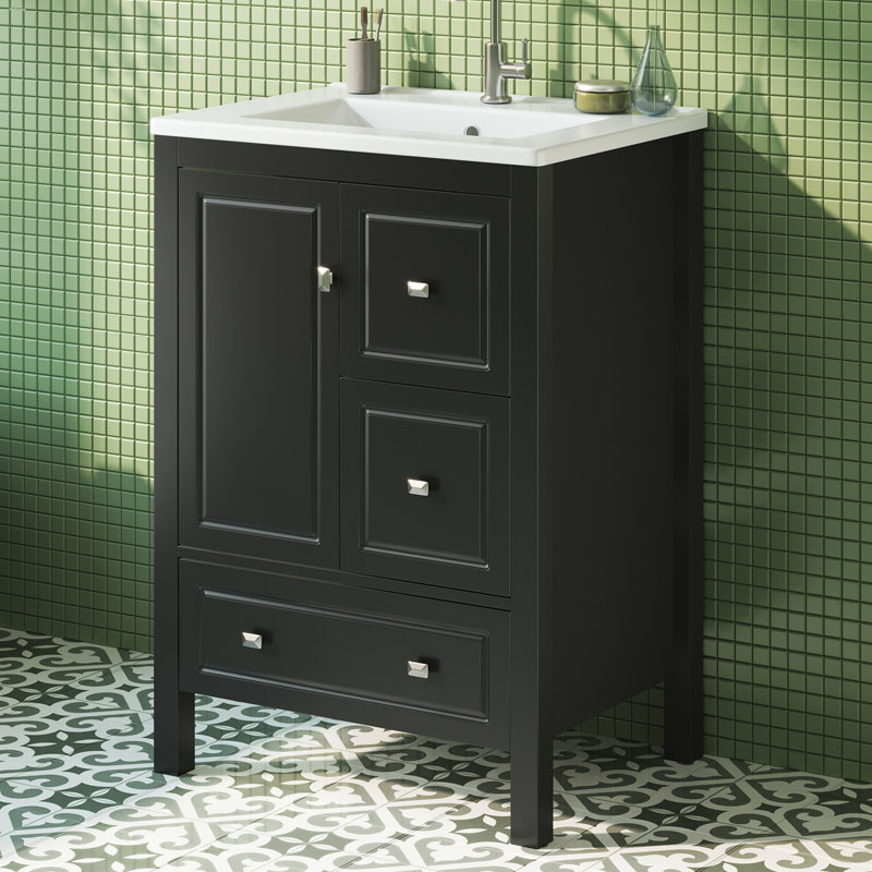 62 mm Freestanding Bathroom Vanity, Black