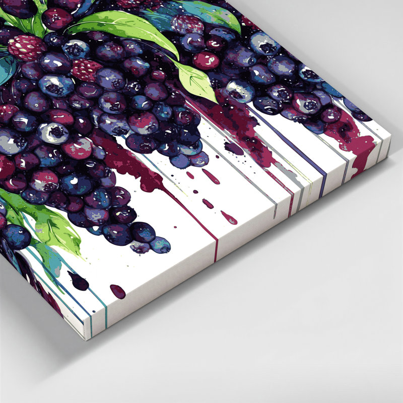 «Fruit Acai Berry», art mural sur toile mauve, H 16 po x l 16 po