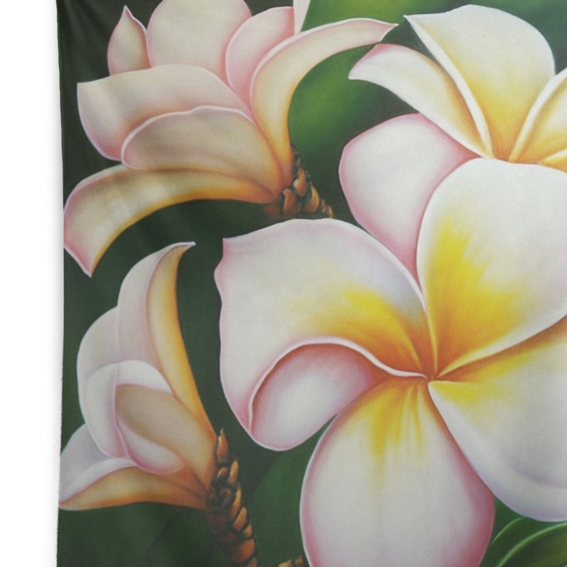Tapisserie V en polyester blanc et jaune, H 50 po x l 60 po