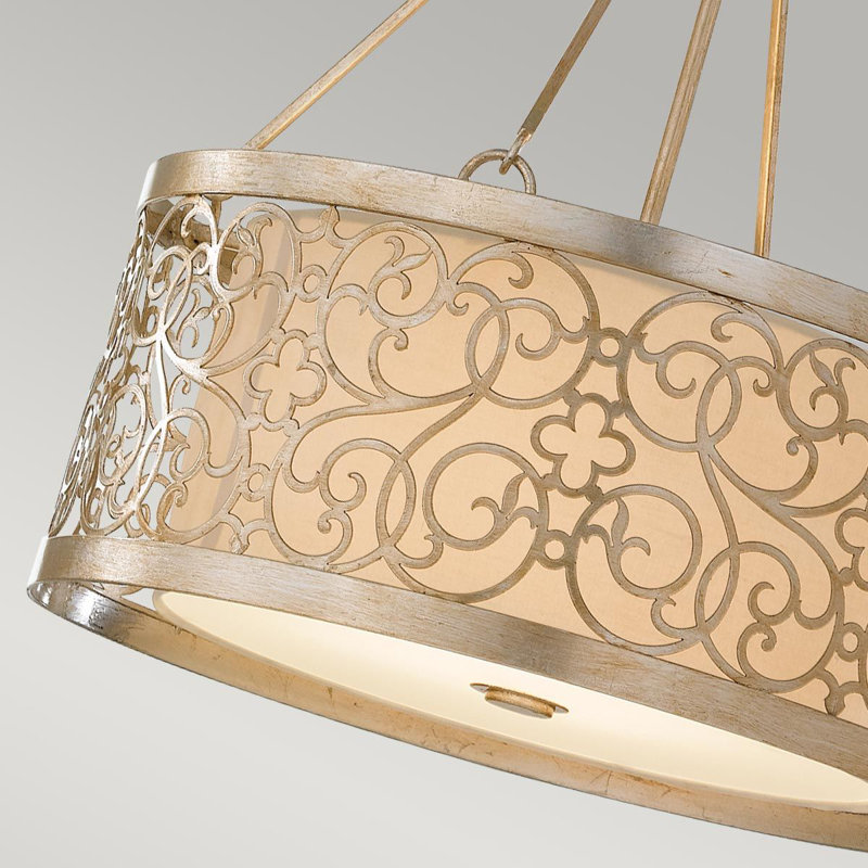 Elmdale 4 - Light Silver Drum Pendant