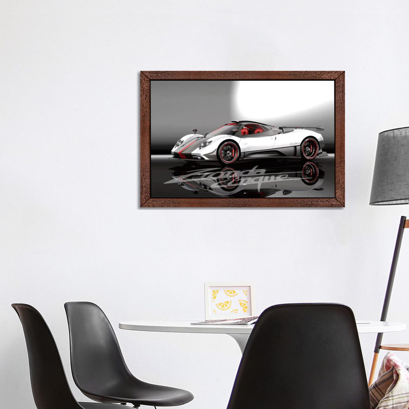 Pagani Zonda Cinque - Print on Canvas, 66.04 cm H x 45.72 cm W, Brown Framed