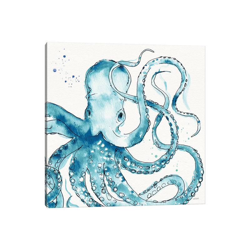 Deep Sea VIII Teal by Anne Tavoletti - Wrapped Canvas Painting, 30.48cm H x 30.48cm W x 1.91cm D