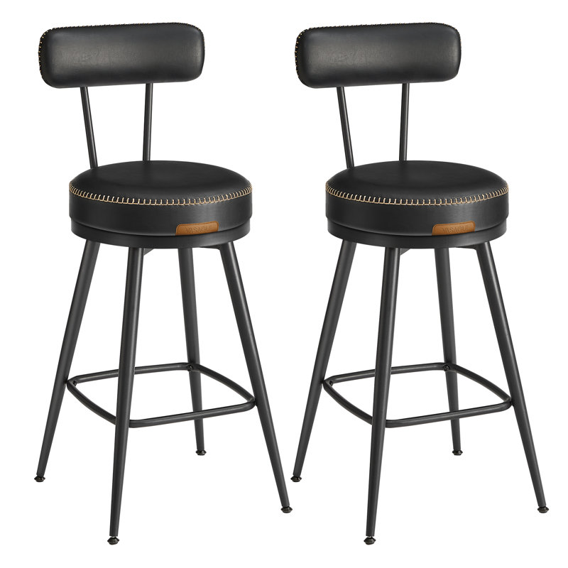 Swivel Upholstered Leather Bar Stool