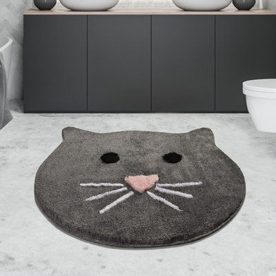 Tapis de bain luxueux en acrylique, antidérapant, diamètre de 35,4 pouces | 100% acrylique, 1,45 lb / pied carré | Antibactérien, lavable à la machine à 30 ° C, parfait pour la sécurité et le confort de la salle de bain | Hauteur des poils doux: 0,7 à 1,2 po