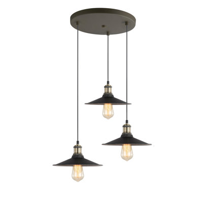 Luminaire suspendu conique à 3 lumières
