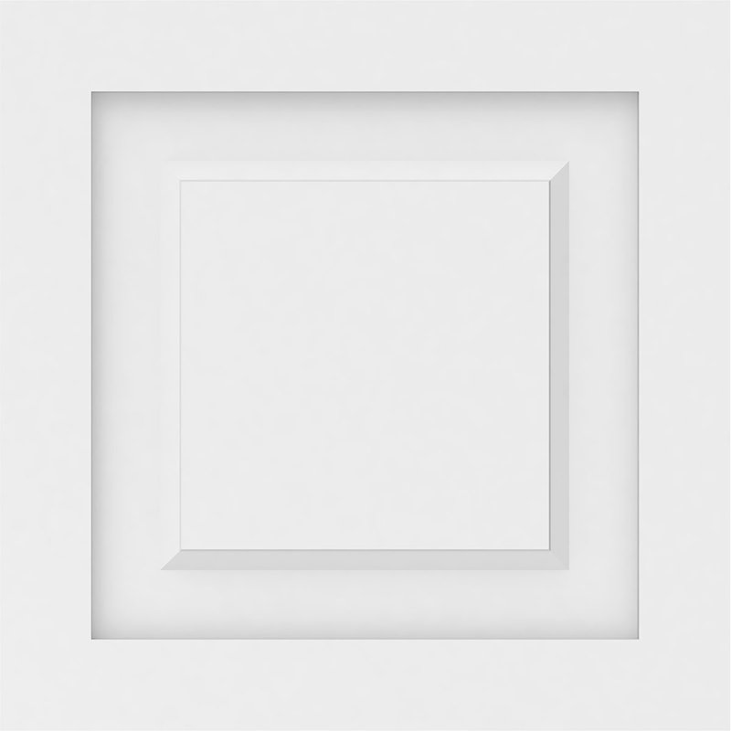 Panneau mural Harrison 3D en blanc, H 16 po x l 16 po x P 0,63 po