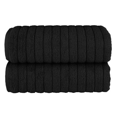 Elegant Comfort 100% Turkish Cotton Corduroy Ribbed Luxury Soft 2 Pack Bath Towels 27 X 54 Inch - Ultra Plush, Absorbent, Quick Dry, Hotel Spa Quality Towels For Bathroom Essentials