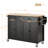 Kitchen Island Cart With Solid Wood Top And Locking Wheels,54.3 Inch Width,4 Door Cabinet And Two Drawers,Spice Rack, Towel Rack (Black)-449744139