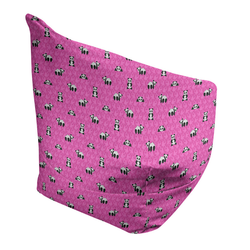 Sac de pois Kitterman, H 27 po x l 30 po x P 25 po, Pouf fauteuil, Rose pâle / Gris