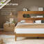 Lit plateforme en bois massif avec tête de lit à DEL et rangement USB - Double / Grand / Très grand, Naturel / Brun-1599860183-1599860176
