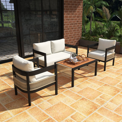 Outdoor Wicker Decoration Iron Frame Sofa Set