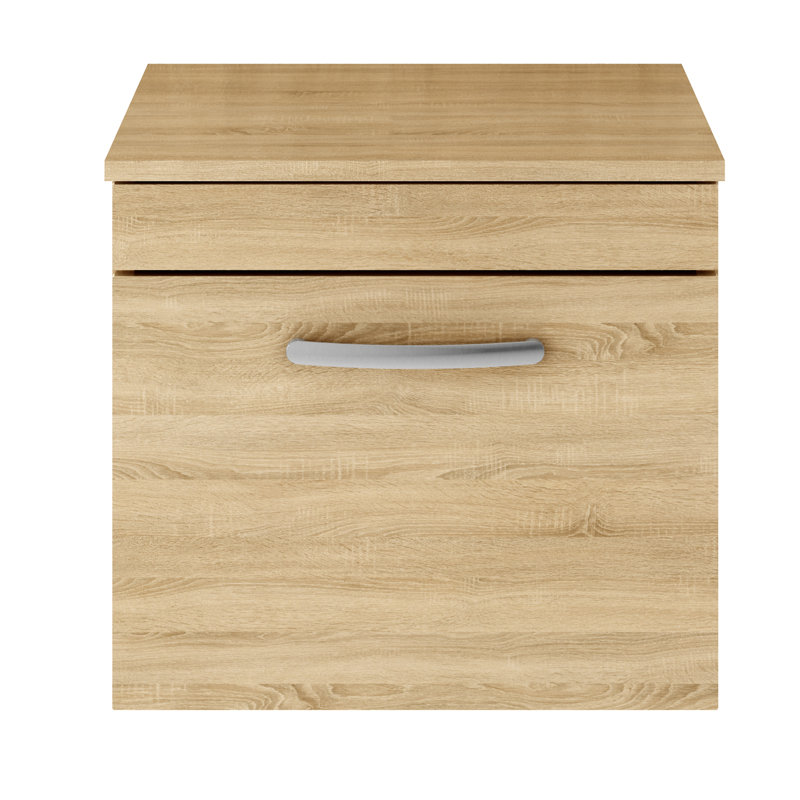 Bouzoun 50.5cm Single Bathroom Vanity Base Only, Natural Oak
