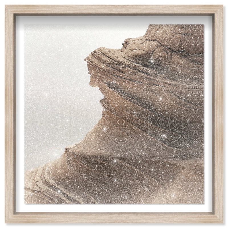 Stoic Sandstone I Print by Oliver Gal, 17.5"H x 17.5"W, Natural Oak Shadowbox
