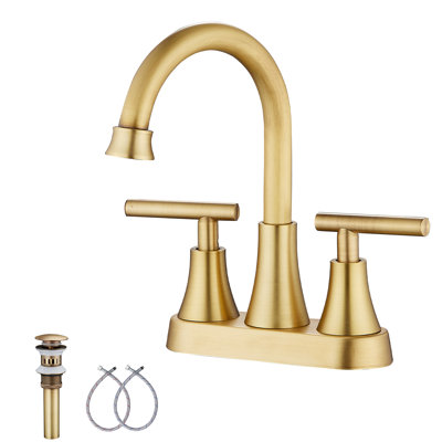 Centerset 2-handle Bathroom Faucet with Drain Assembly
