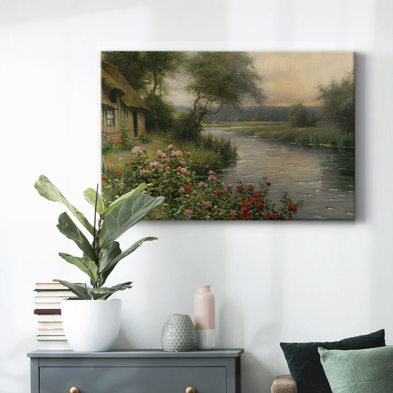 Paysage rétro - CCLVI, H 33 po x l 49 po x P 1,5 po, Toile tendue