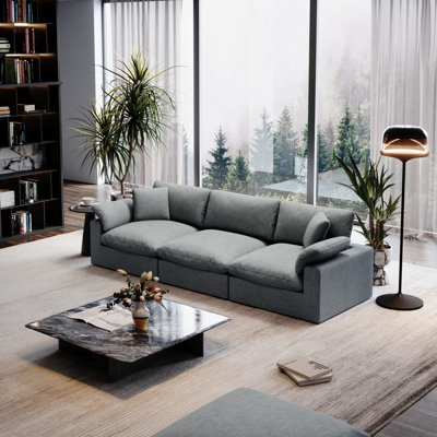 Cloud Couch Modular Sectional Sofa For Living Room, Oversized Comfy Down-Filled Cushion, Modern Upholstered Deep Seat Couches, Detachable Slipcover For Easy Cleaning