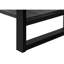 Table basse rectangulaire noire de 48 po de L - espace de vie moderne avec tablette fixe et pieds en métal, pièce en stratifié, finition d'aspect bois récupéré