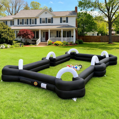 Giant Inflatable Soccer Pool Table Football Pool Pitch Billiards with air Blower Inflatable Football Billiard Game For outdoor Games with 16 Balls