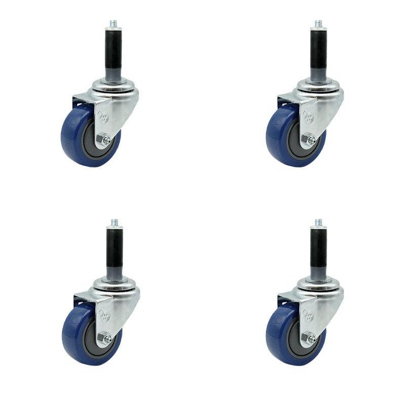 Polyurethane Expanding Caster, Blue