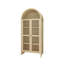 Armoire moderne arquée de 71,97 po de hauteur avec tablettes réglables, porte en acrylique pour une armoire de cuisine soignée, style fonctionnel