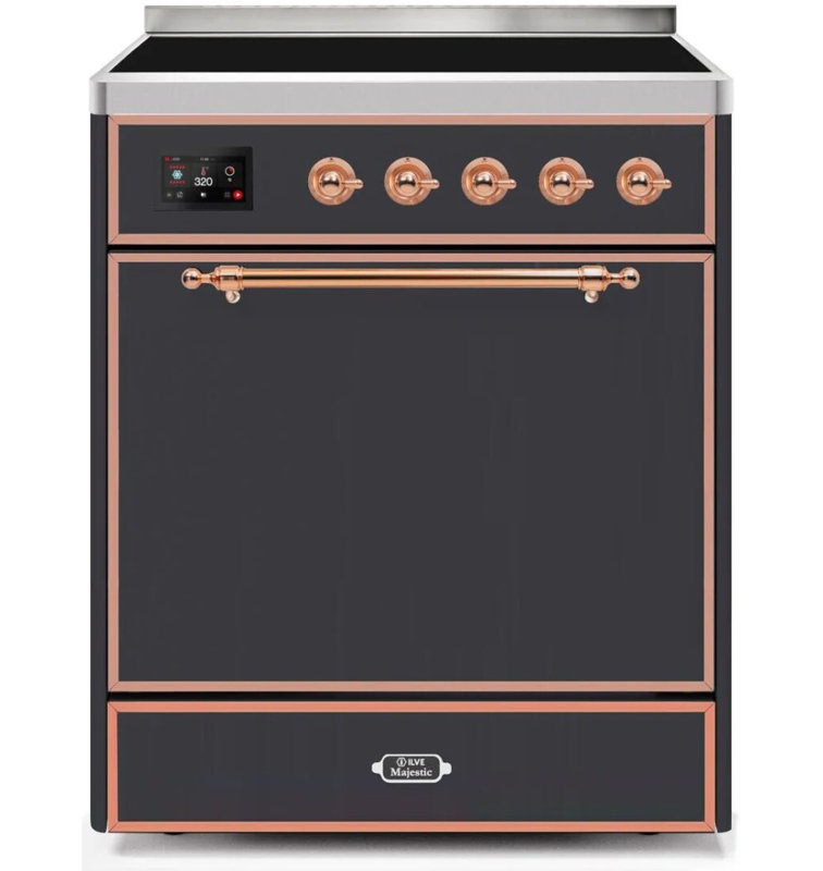 ILVE Majestic II 30 in Induction Range, Graphite Matte/Copper