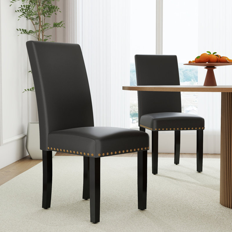 Upslope 18.9'' H Upholstered Parsons Chair, Black