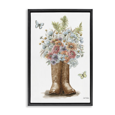 Toile flottante encadrée "Wildflower Western Bouquet" par Leslie Trimbach