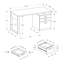 Bureau d'ordinateur, bureau personnel, ordinateur portable, installation à gauche, à droite, tiroirs de rangement, L 48 po, travail, stratifié blanc, contemporain, moderne-1035038840