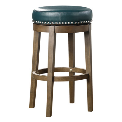 Tabourets de bar ronds et pivotants à 360 degrés en similicuir, structure en bois massif avec finition brune pour 2 tabourets de salle à manger, décoration de pièce