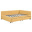 Lit de jour en lin jaune avec 2 tiroirs, sans sommier tapissier, plateforme stable recouverte d'une base durable-930643329