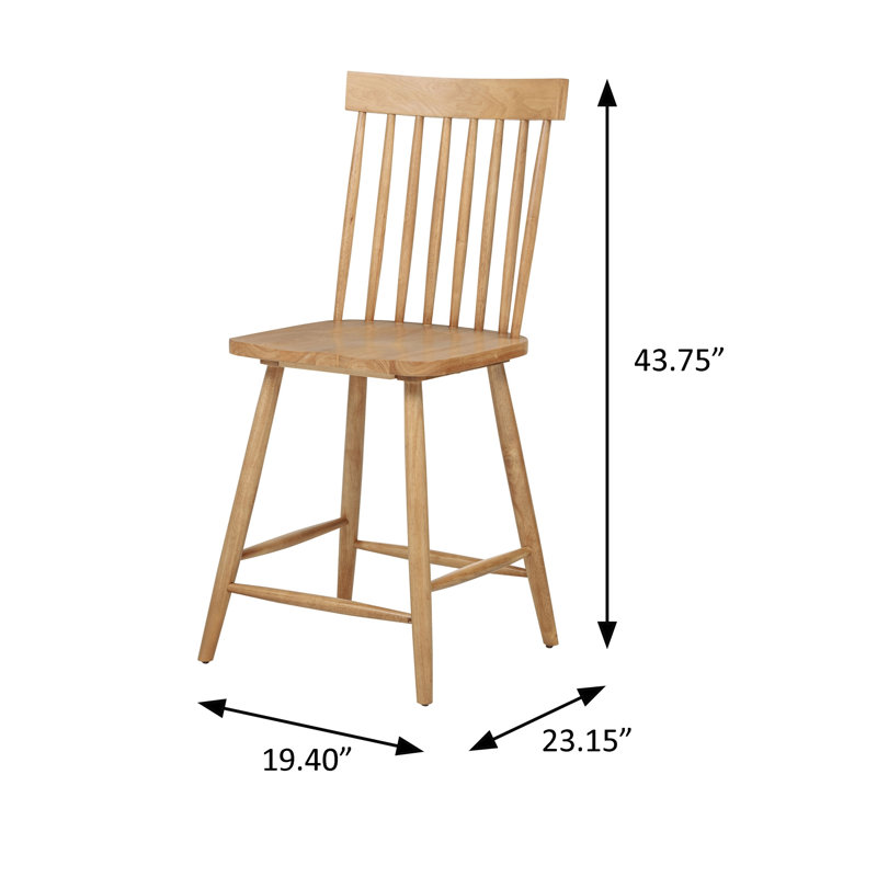 Chaise de comptoir transitionnelle l 19,4 po, Light Ash