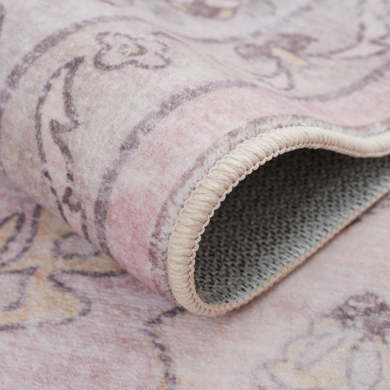 Tapis lavable rose Ketter 5 x 7, Rectangle 5 pi x 7 pi