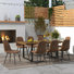 Ensemble de salle à manger 9 pièces en bois avec chaises rembourrées