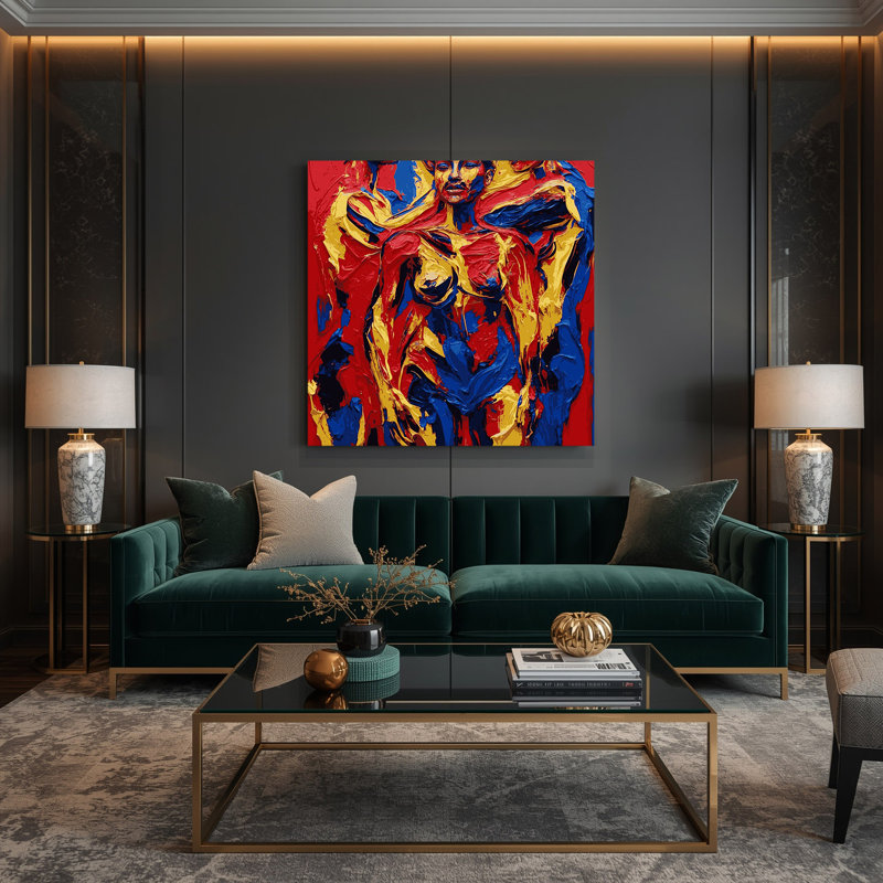 Art abstrait sur toile 81, H 8 po x l 8 po