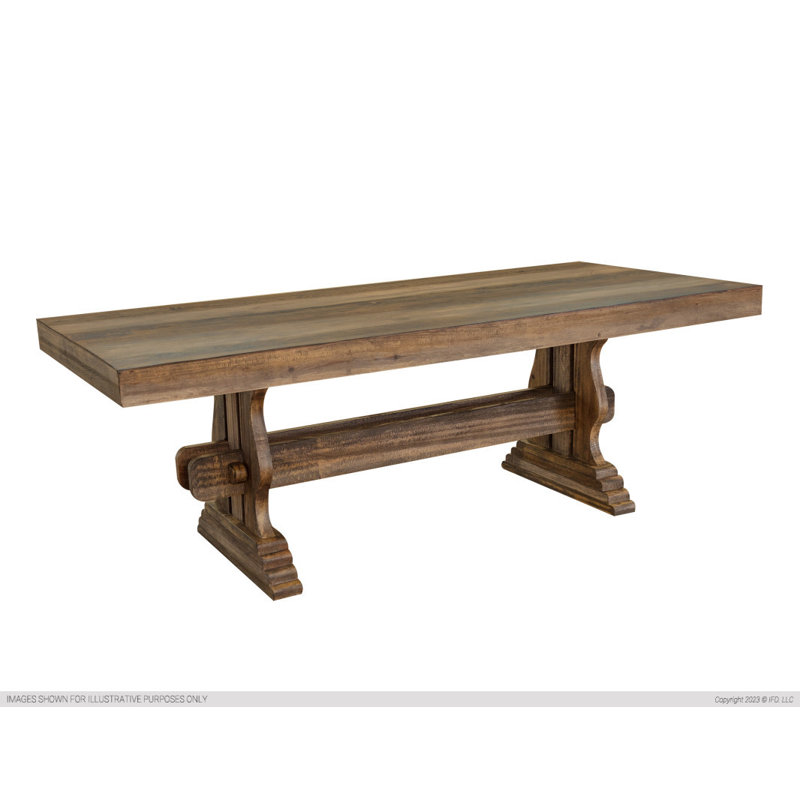 Rustic Brown Wood Rectangular Counter Height Table
