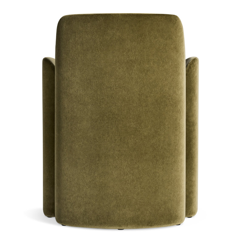 Parentheses Upholstered Arm Chair, Polyester Blend Moss