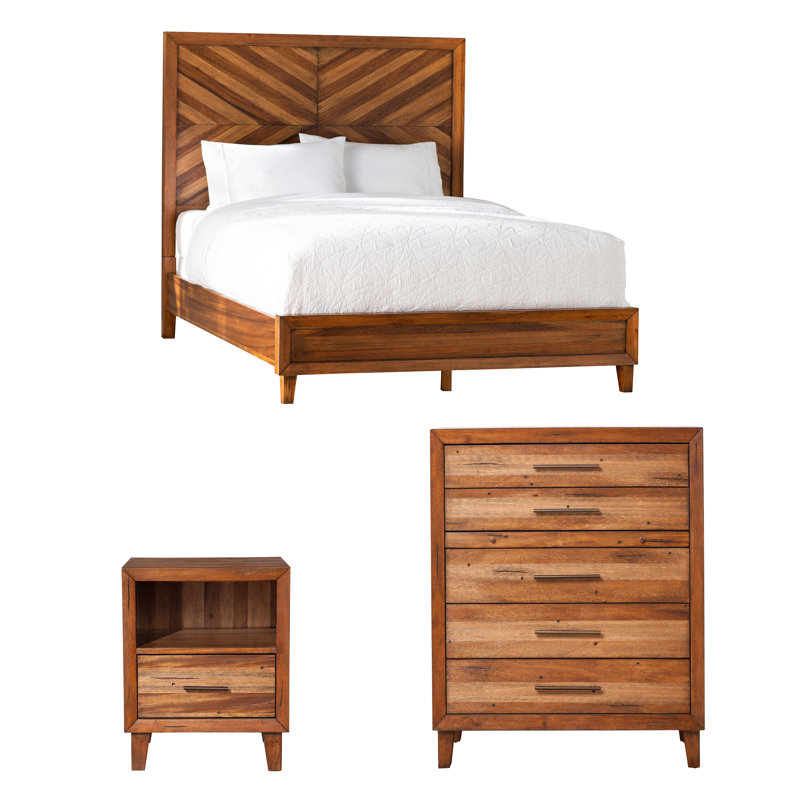 Leda Solid Wood Piece Bedroom Set
