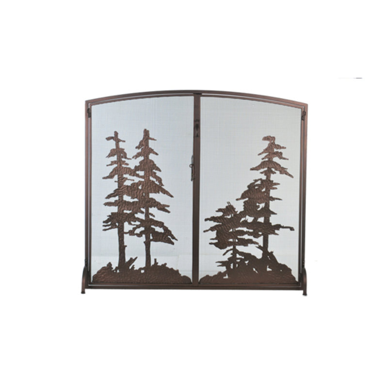 Tall Pines 2 Panel Steel Fireplace Screen
