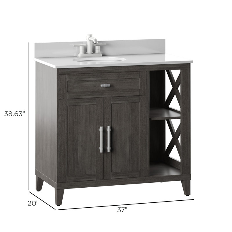 Ensemble de meuble-lavabo simple 37 po Albans, Gris