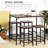 5-Piece Dining Table Set With Bar Table & 4 Stools Set