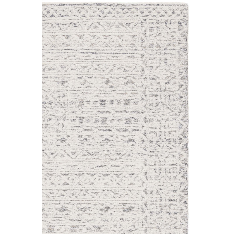 Ebony 222 Area Rug In Ivory / Grey, Square 6'