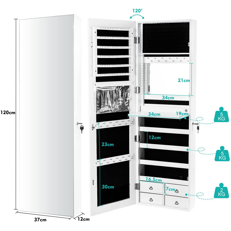Hamnah Over-the-Door Jewelry Armoire