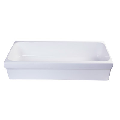 36" Fireclay Rectangular Trough Bathroom Sink