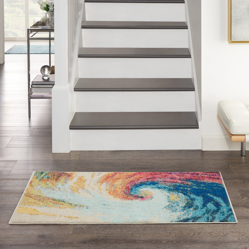 Tapis arc-en-ciel moderne Enoch, Rectangle 2 pi 2 po x 3 pi 9 po