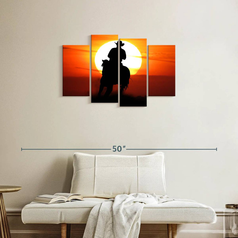 Lelar Sunset Cowboy, 22" H x 36" W