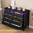 Farmhouse Drawer Dresser with Charging Station & LED Lights, Slim Wooden Bedroom Dresser-563692070