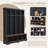 3-in-1 Farmhouse Hall Tree with 8 Hooks (Black)-214379114