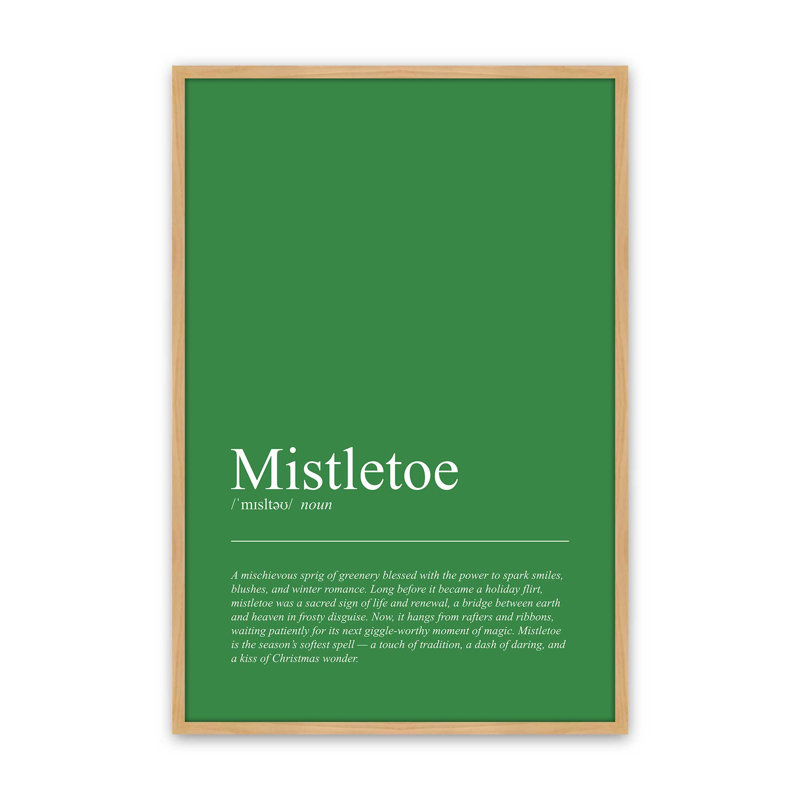 Under the Mistletoe, reproduction d'art, 8 po x 10 po, Érable américain