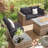 Outdoor 4" Thick Replacement Cushion Set Seat/Back Cushion (Set Of 3 Seats , 3 Backs , 2 Short Backs)-1775352344