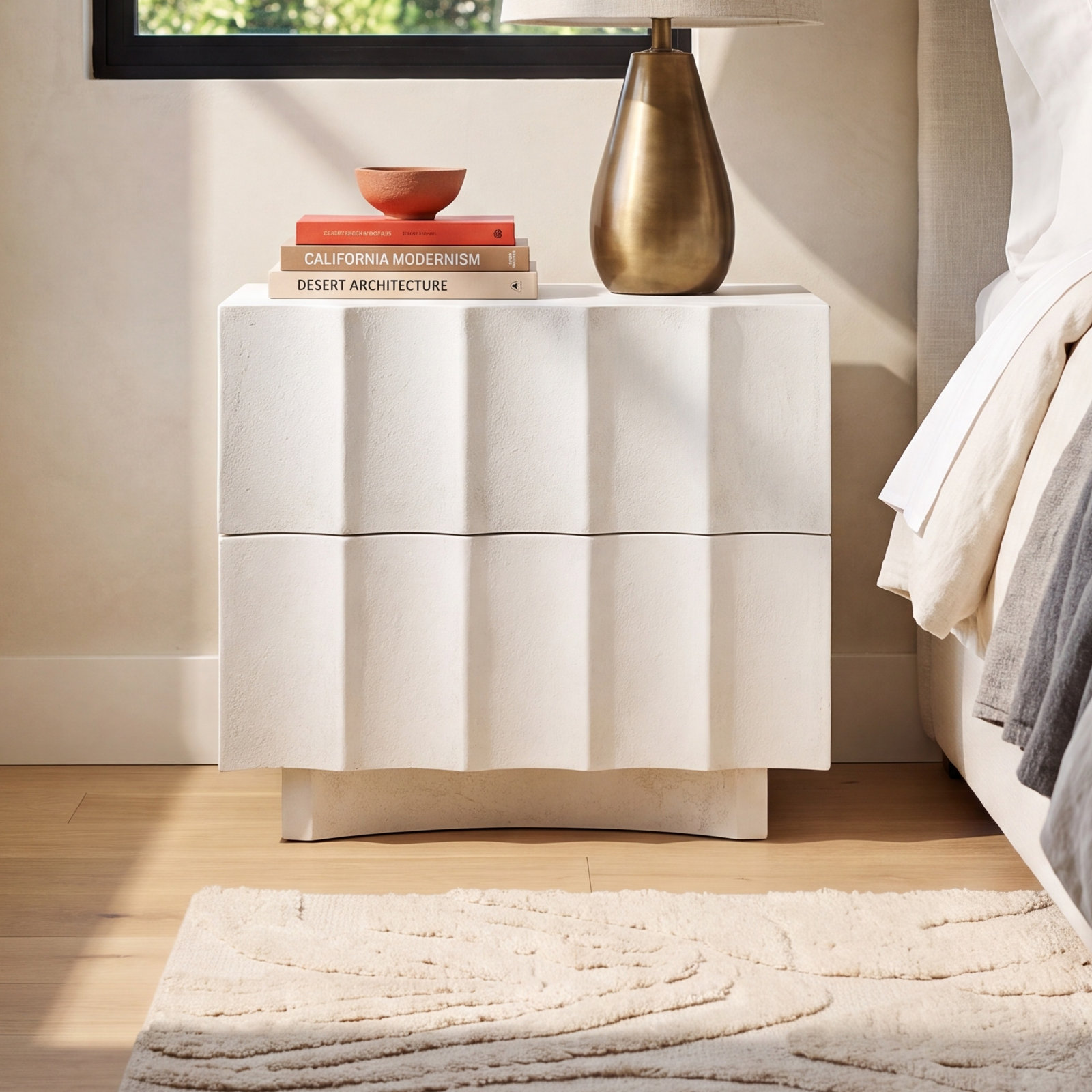 1-Drawer Fluted Nightstand